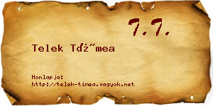 Telek Tímea névjegykártya